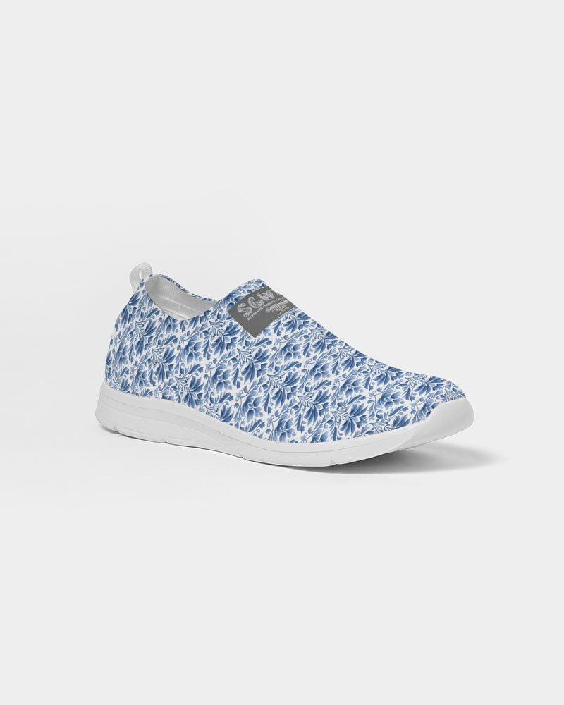 light blue Royal patten  Men's Slip-On Flyknit Shoe