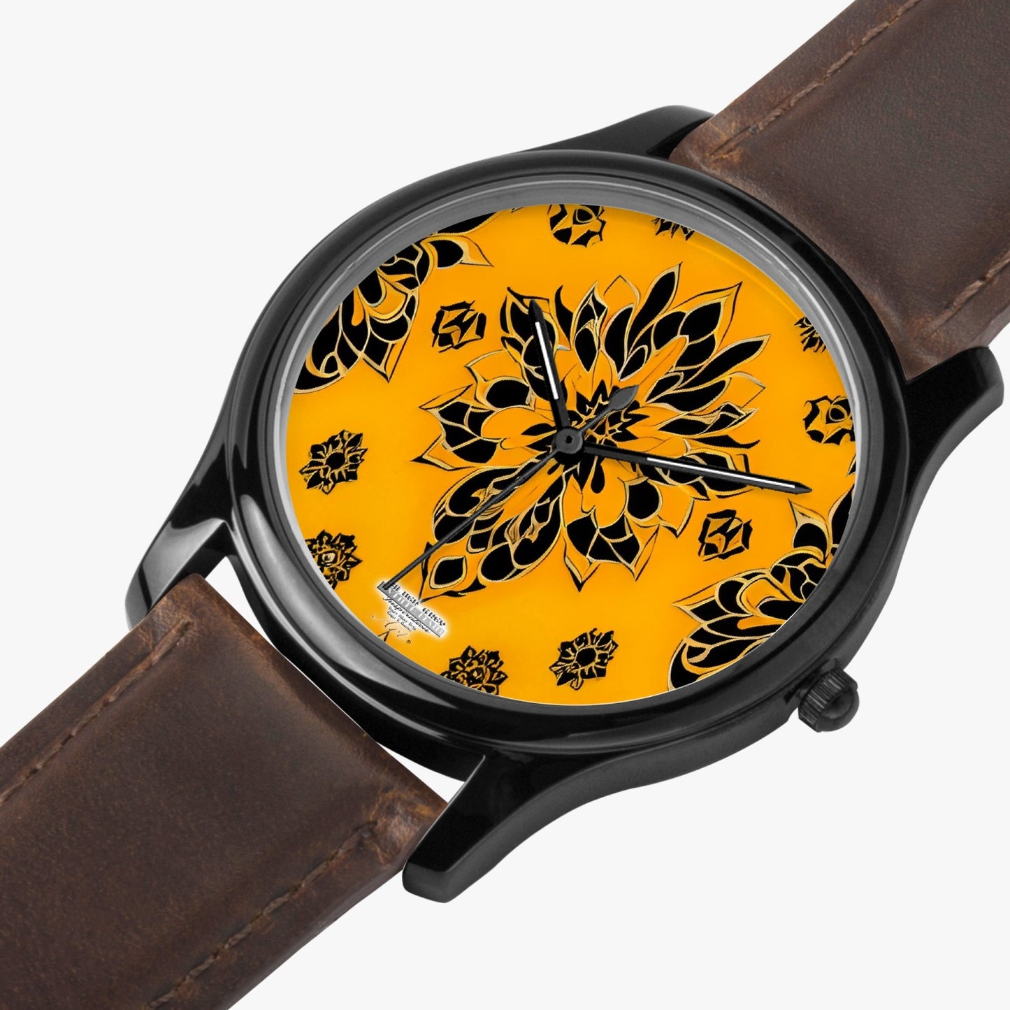 Orange and black royal pattern Black Type Classic Quartz Watch