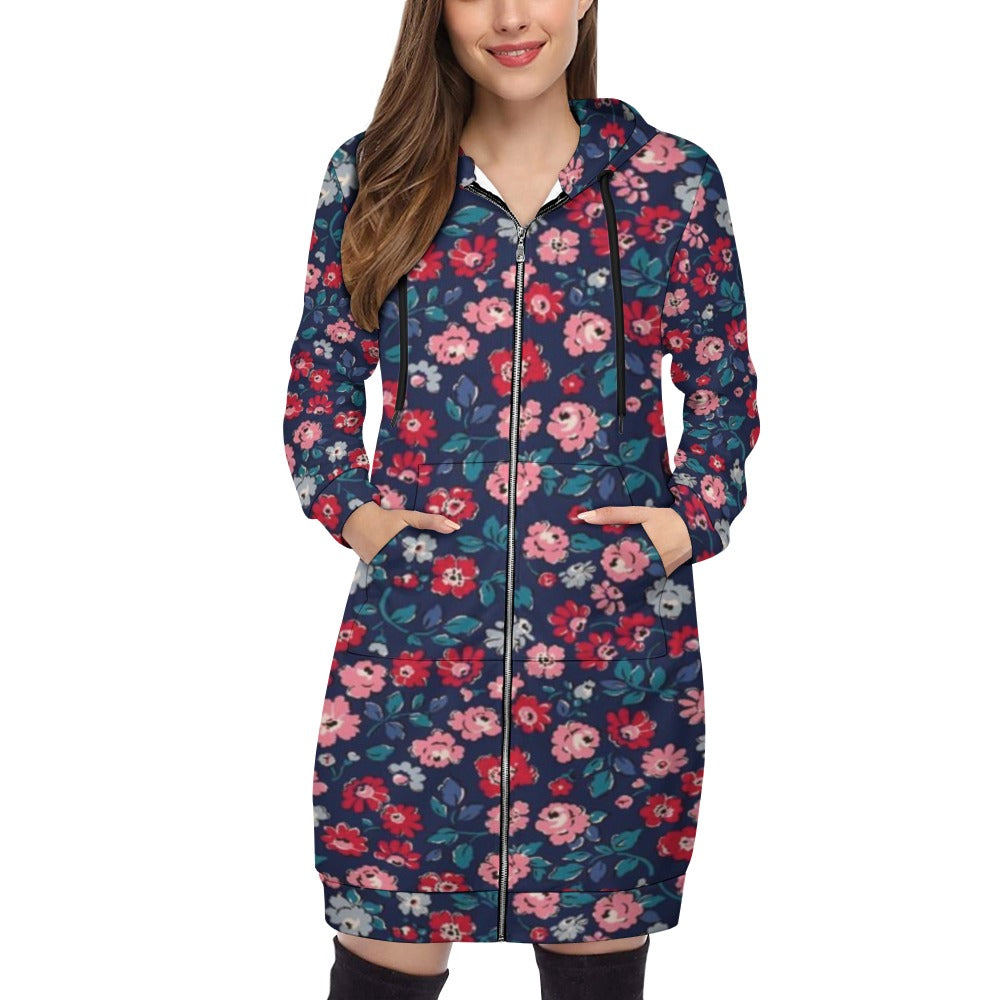 Women's full print long Hoodie