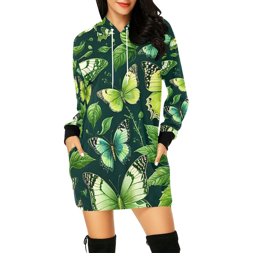 Women's All Over Print Hoodie Mini Dress (H27)