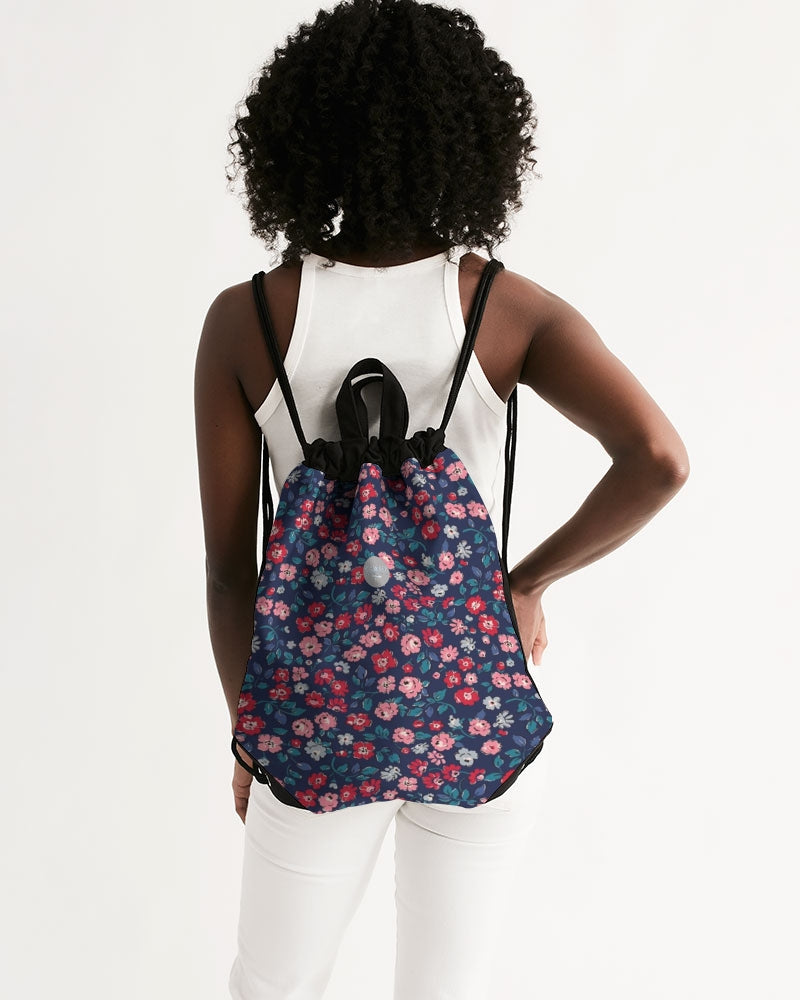 Midnight blue pretty glance.  Canvas Drawstring Bag