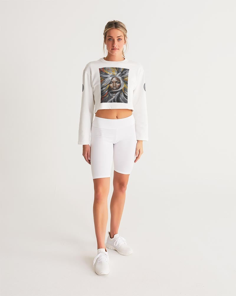 Black Sister Collection [Part 1 ] Women's All-Over Print Cropped Sweatshirt