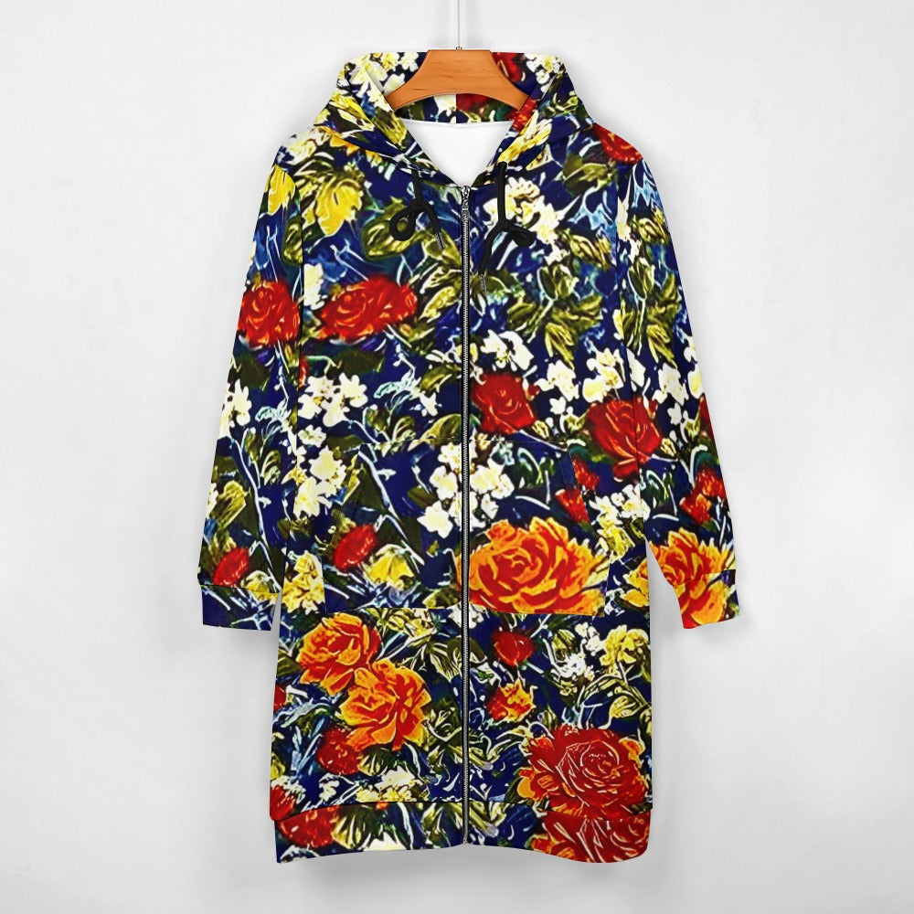 Women's full print long Hoodie