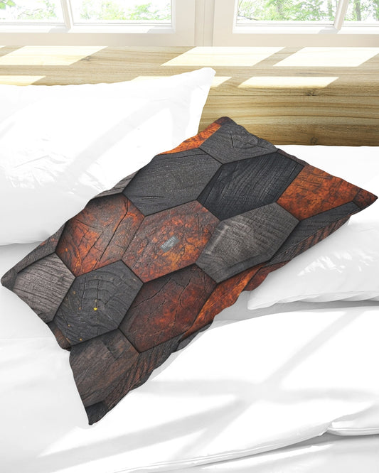 Cool stone hexagon patten 3D Queen Pillow Case