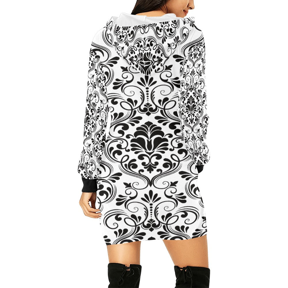 Women's All Over Print Hoodie Mini Dress (H27)