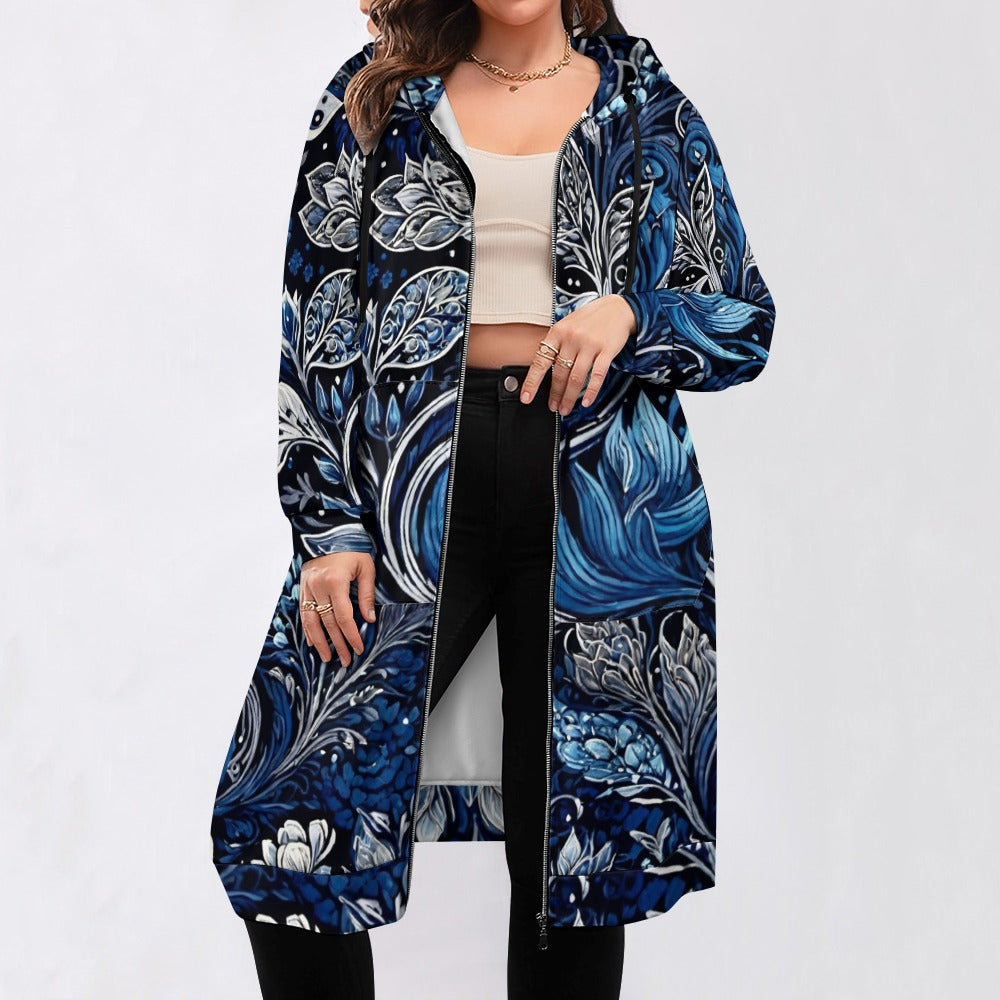 Women's full print long Hoodie