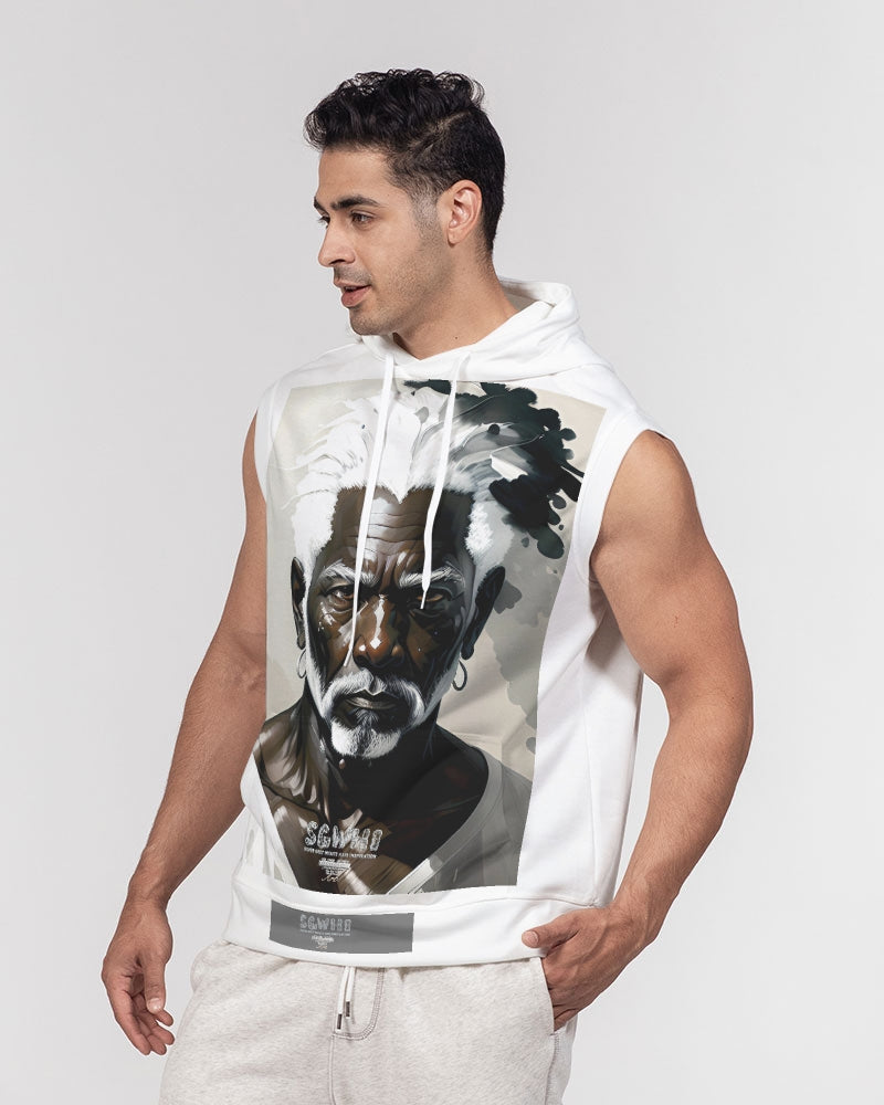 Black silver grey brother  Men's All-Over Print Heavyweight Sleeveless Hoodie