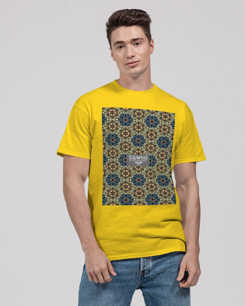 Green & Dark Blue almost star pattern. Unisex Heavy Cotton T-Shirt | Gildan