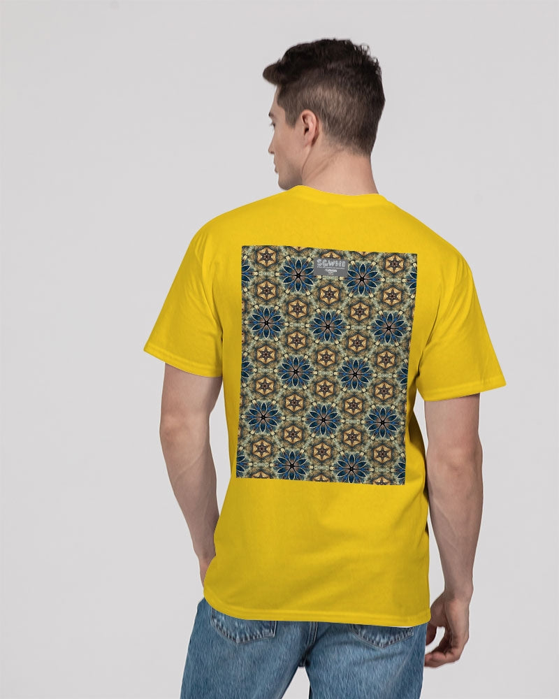 Green & Dark Blue almost star pattern. Unisex Heavy Cotton T-Shirt | Gildan