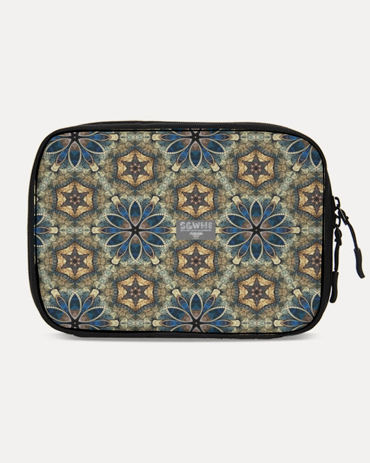 Green & Dark Blue almost star pattern. Large Travel Organizer