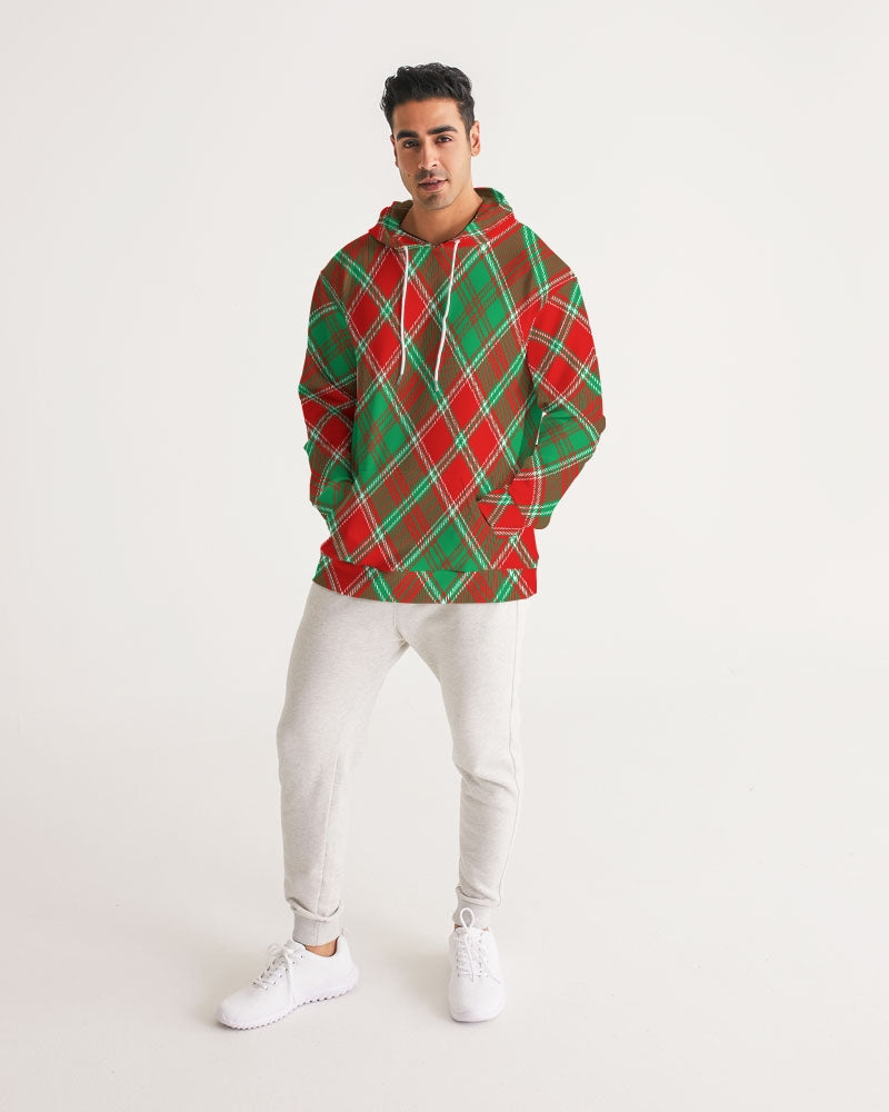 Red & Green cross pattern Men's All-Over Print Hoodie