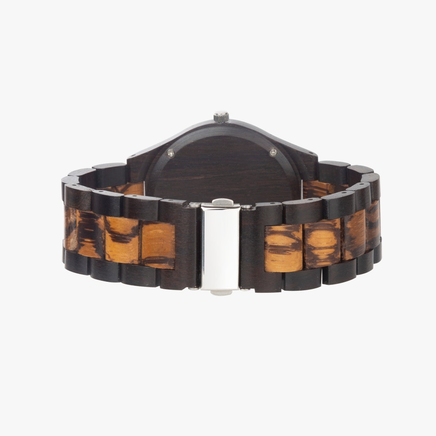 Orange and black royal pattern Indian Ebony Wooden Watch