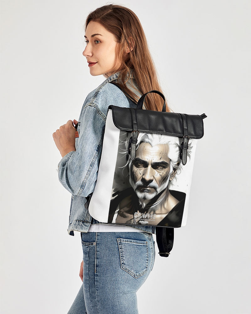 Handsome Silver grey Indian ink Portrait Casual Flap Backpack