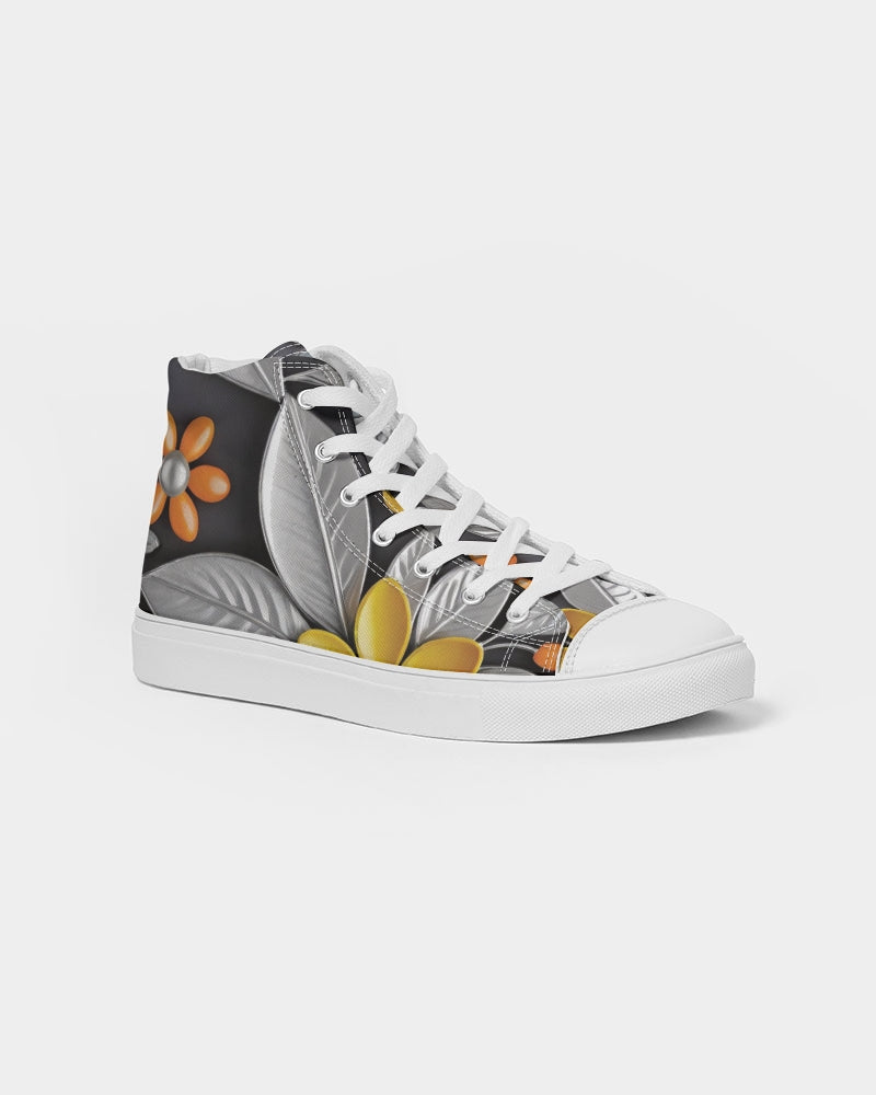 Sweet Silver Yellow Flower Grey Hair sister.[Part three] Women's Hightop Canvas Shoe