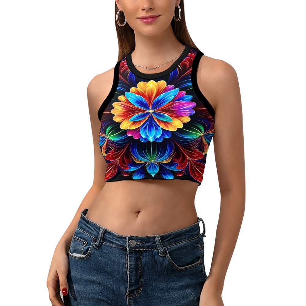 Women's Cropped Slim Racer Tank Top