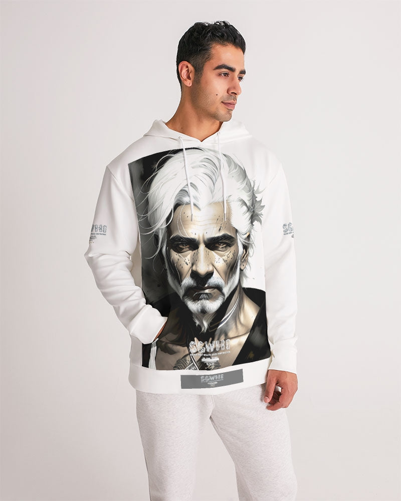 Handsome Silver grey Indian ink Portrait Men's All-Over Print Hoodie