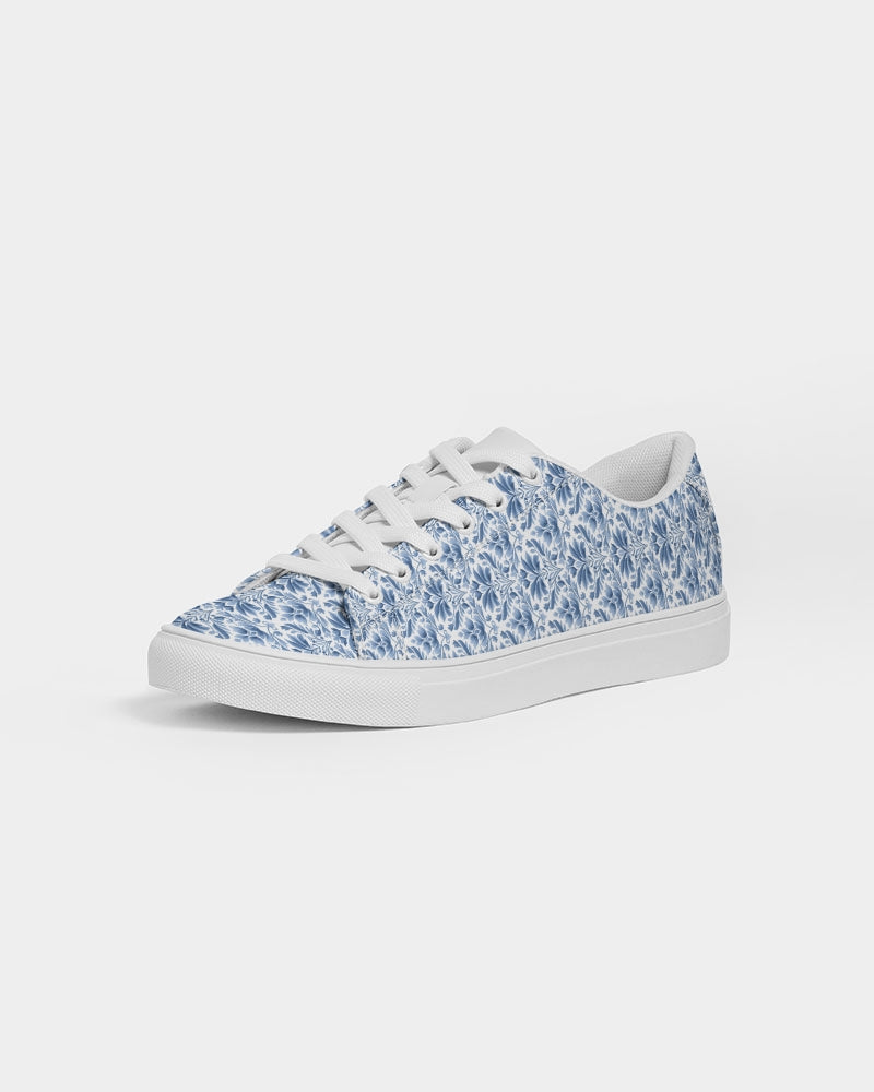 light blue Royal patten  Men's Faux-Leather Sneaker