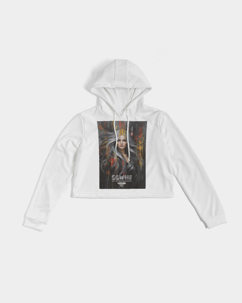 Beautiful white Sister [Part two collection] Women's All-Over Print Cropped Hoodie