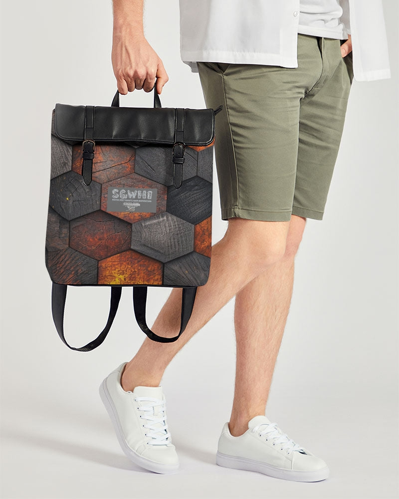 Cool stone hexagon patten 3D Casual Flap Backpack