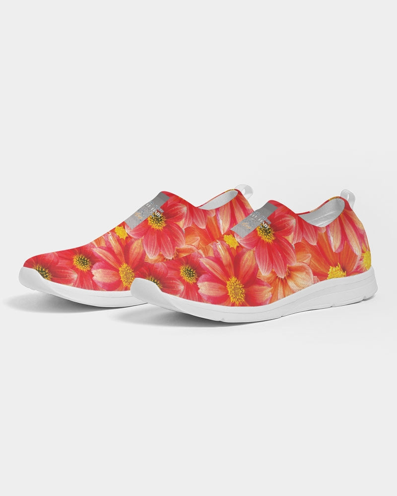 Beautiful blood orange flower design Women's Slip-On Flyknit Shoe