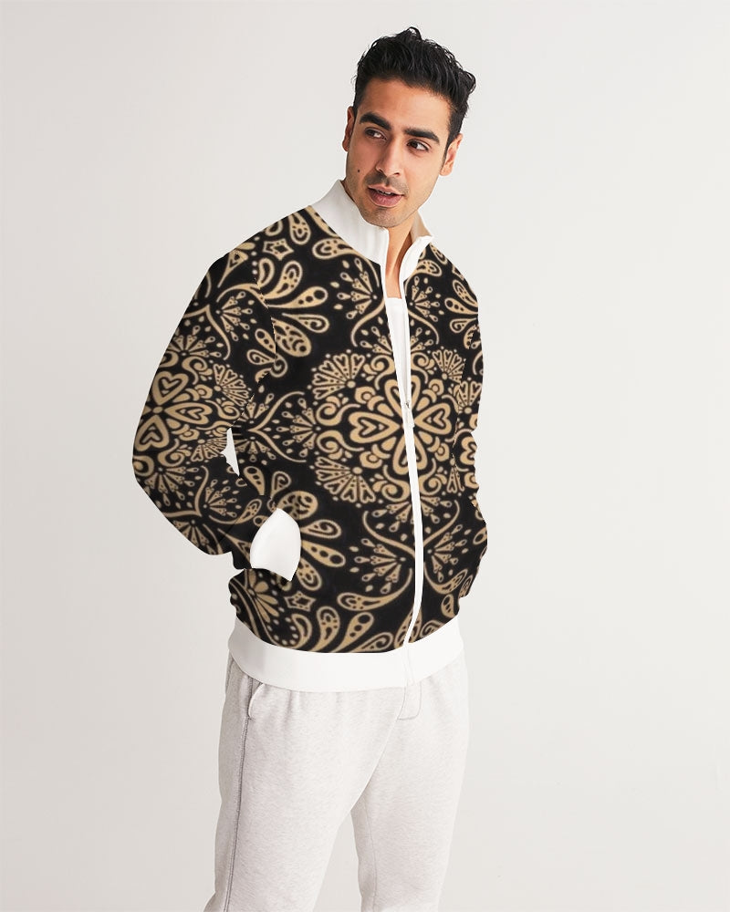 Man of Elegance Men's All-Over Print Track Jacket