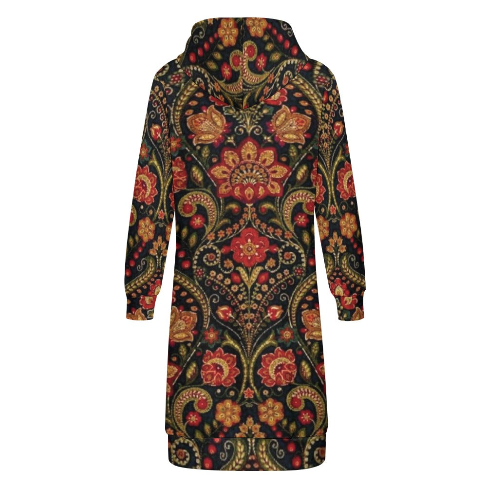 Women's full print long Hoodie