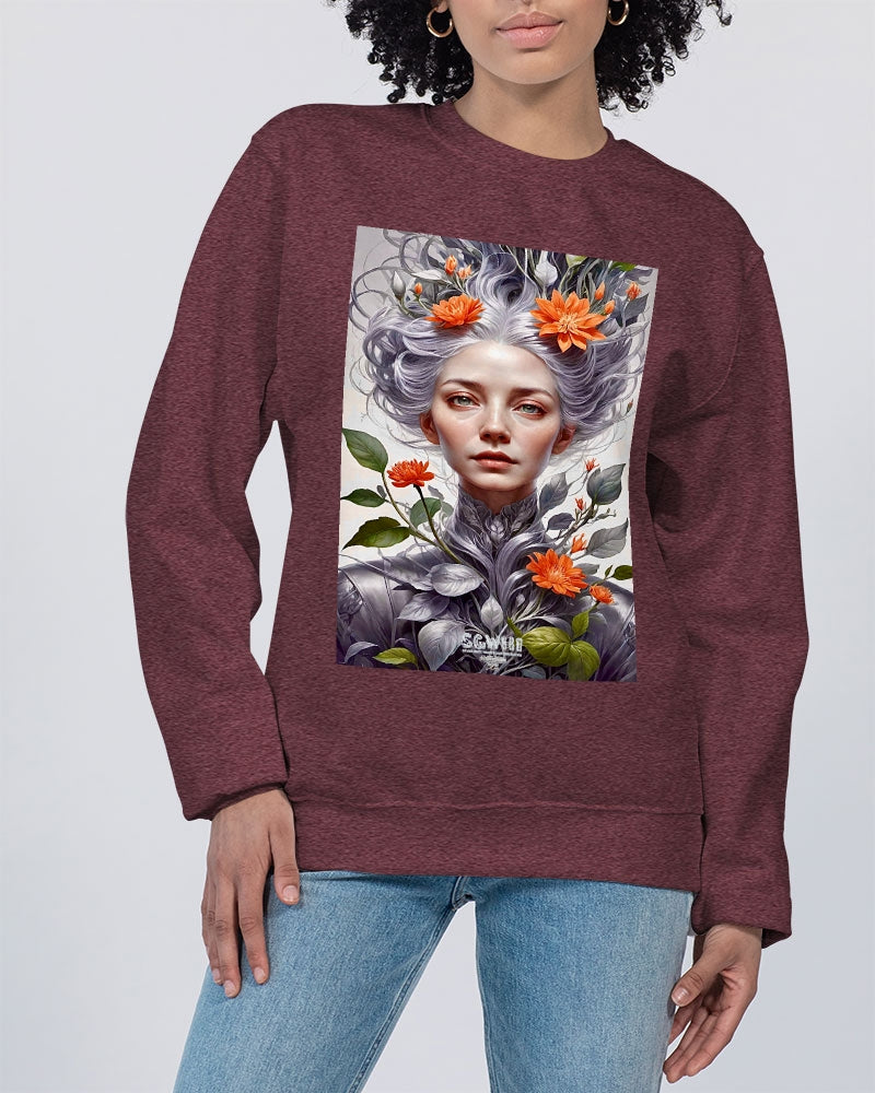 Beautiful white sister grey hair blossom Unisex Sweatshirt | Champion