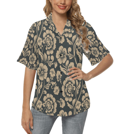 All Over Print Hawaiian Shirt for Women (T58)