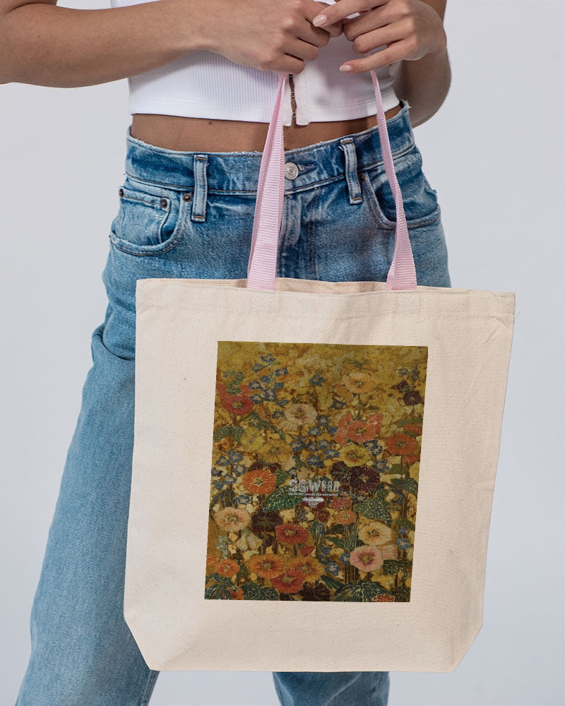 Autumn play Canvas Tote with Contrast-Color Handles | Q-Tees