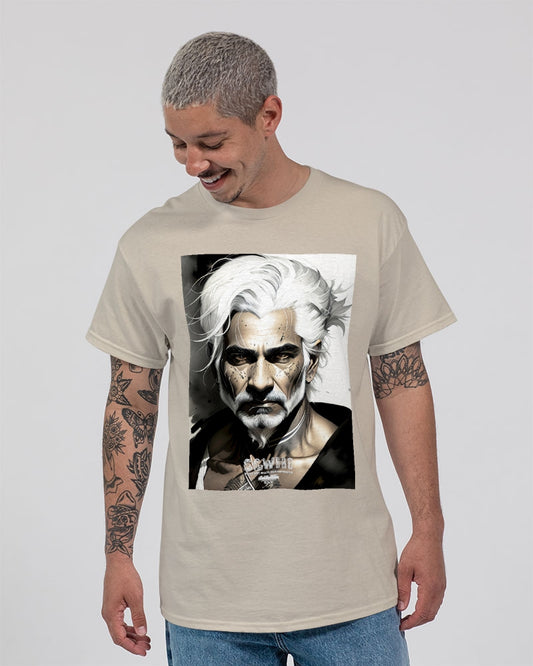 Handsome Silver grey Indian ink Portrait Unisex Ultra Cotton T-Shirt | Gildan