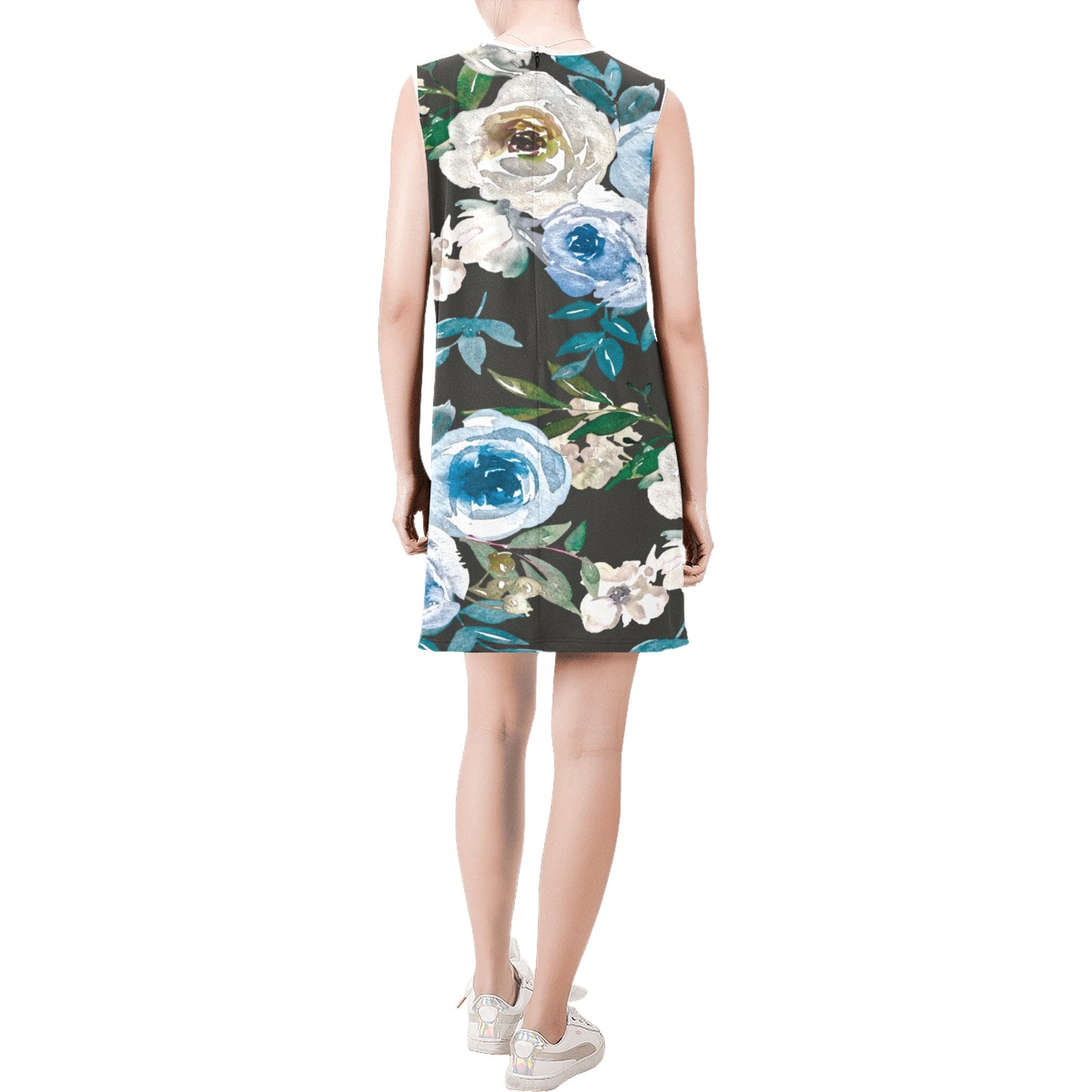 Sleeveless Round Neck Shift Dress (Model D51)