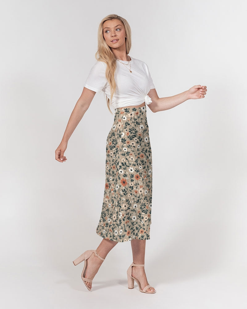 Busy and pretty Women's All-Over Print A-Line Midi Skirt