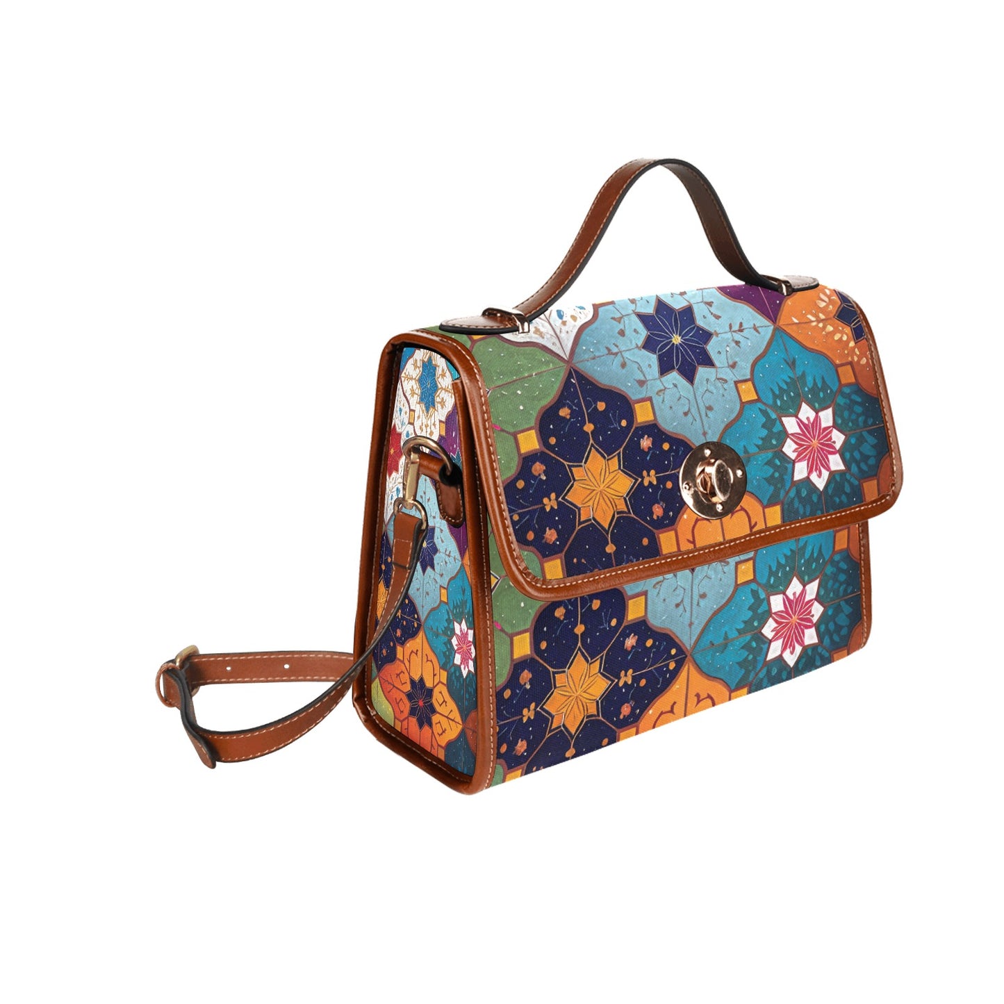 Waterproof Canvas Bag-Brown (All Over Print) (1641)