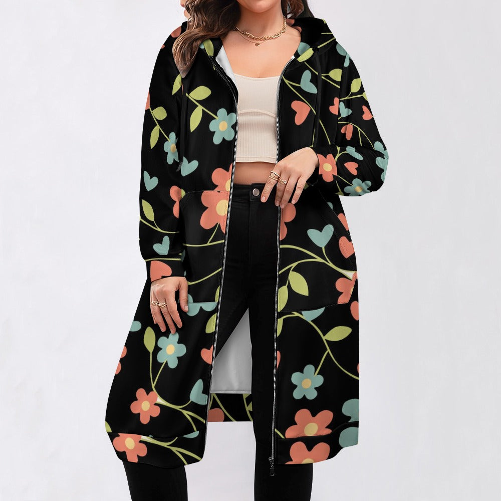 Women's full print long Hoodie