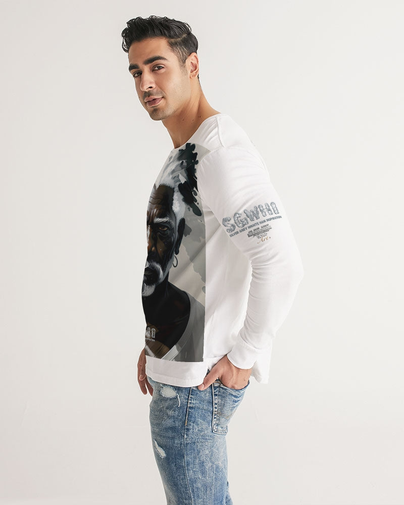 Black silver grey brother  Men's All-Over Print Long Sleeve Tee