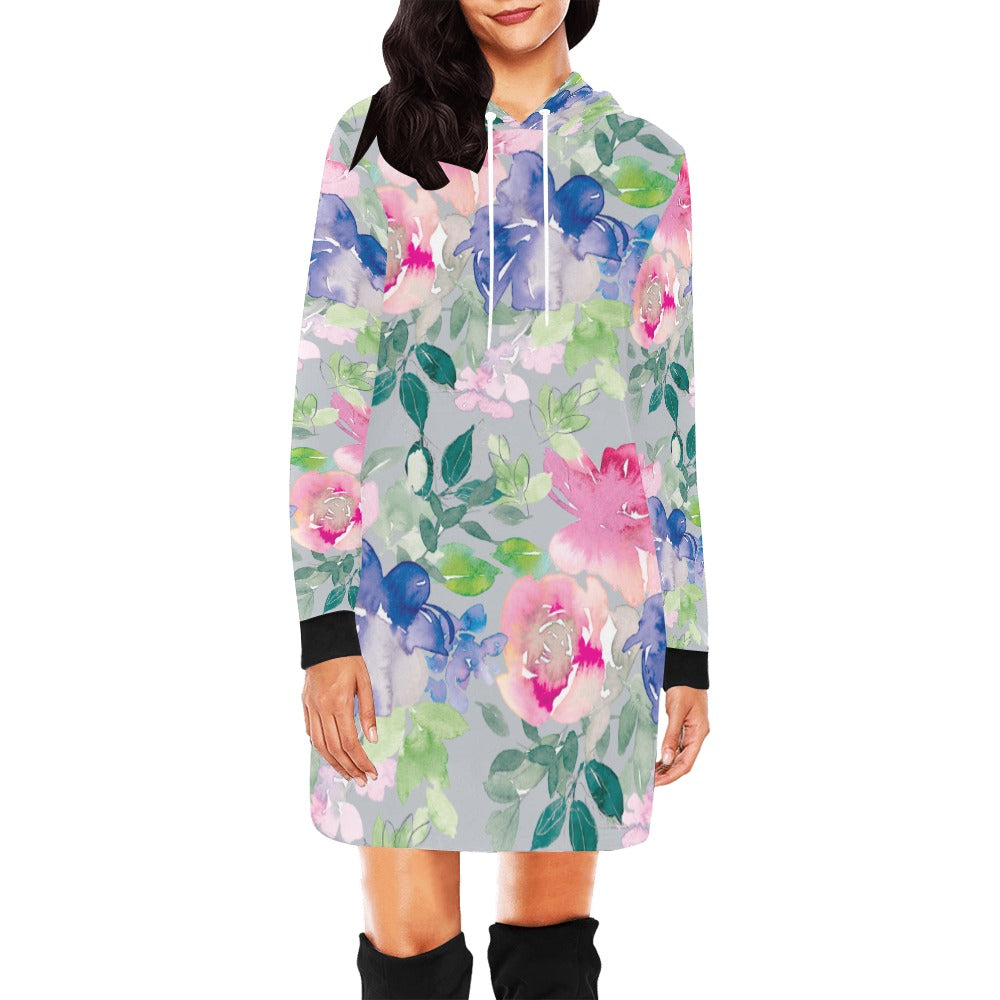 Women's All Over Print Hoodie Mini Dress (H27)