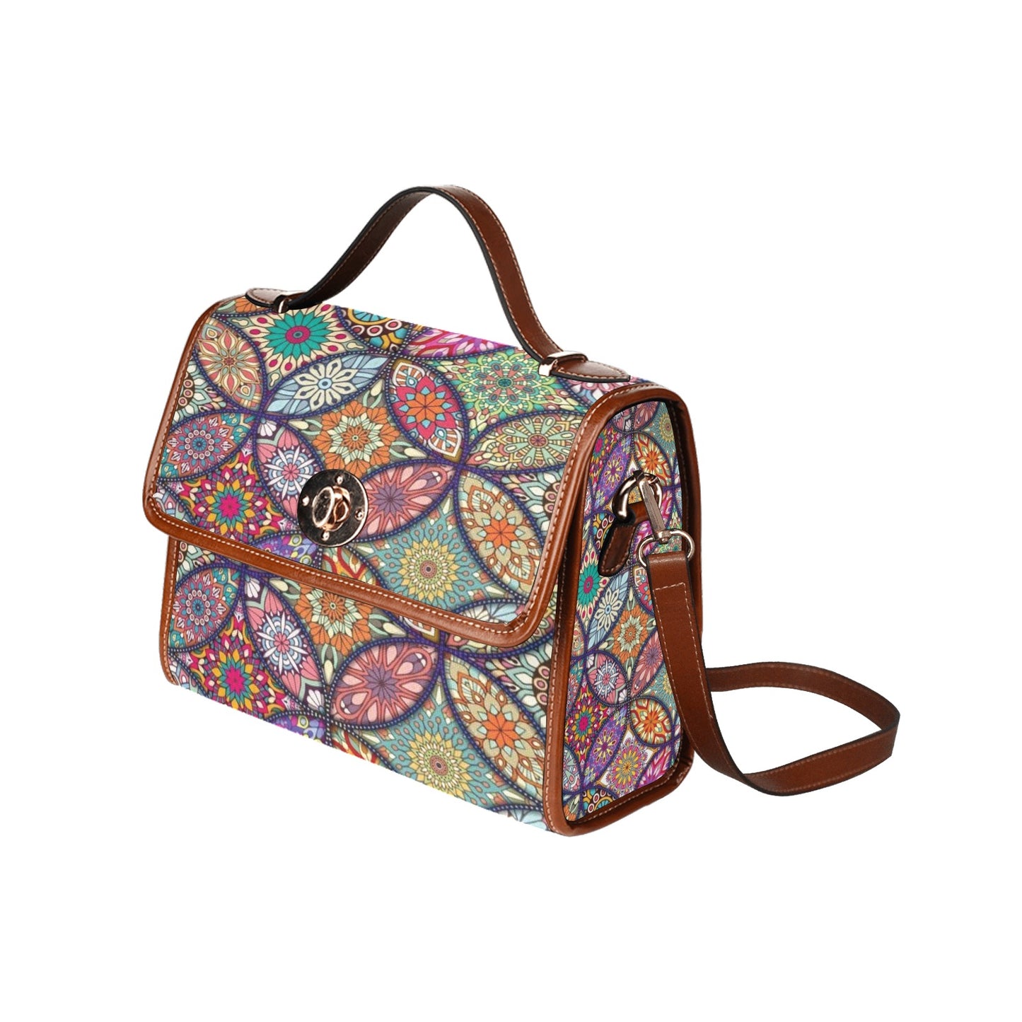 Waterproof Canvas Bag-Brown (All Over Print) (1641)