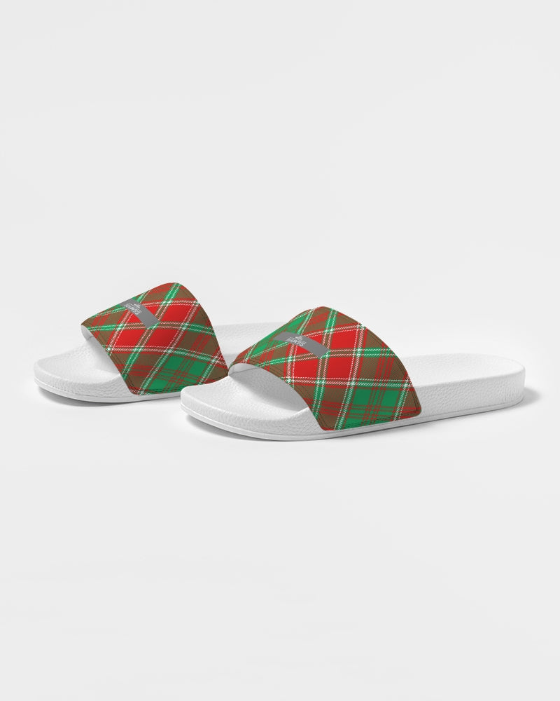 Red & Green cross pattern Men's Slide Sandal