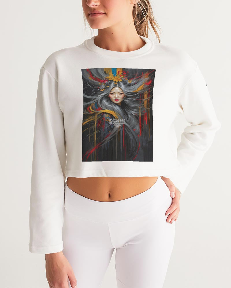 Asian collection [Part 1] Women's All-Over Print Cropped Sweatshirt