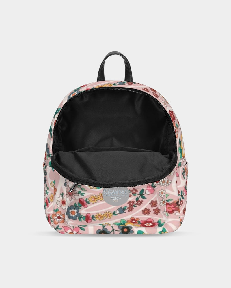 Pink abstract Pretty Sisters Mini Canvas Backpack