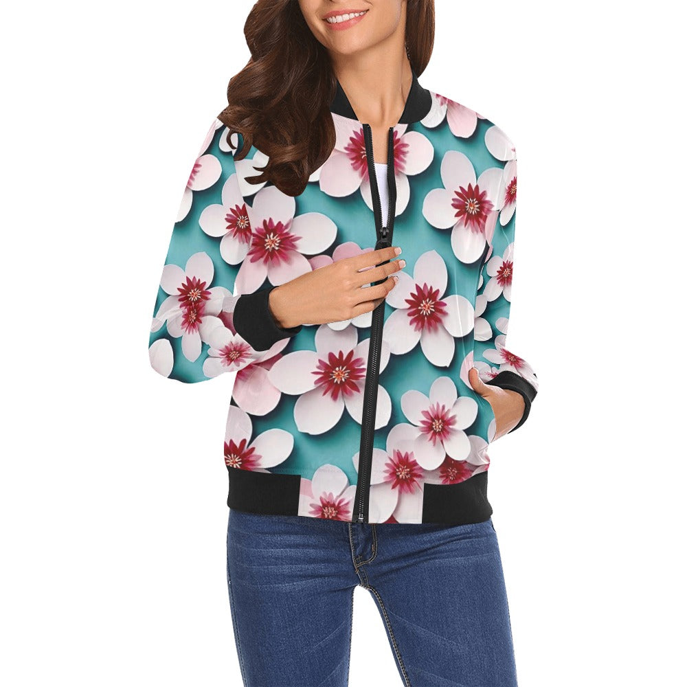 All Over Print Bomber Jacket for Women ( H19)