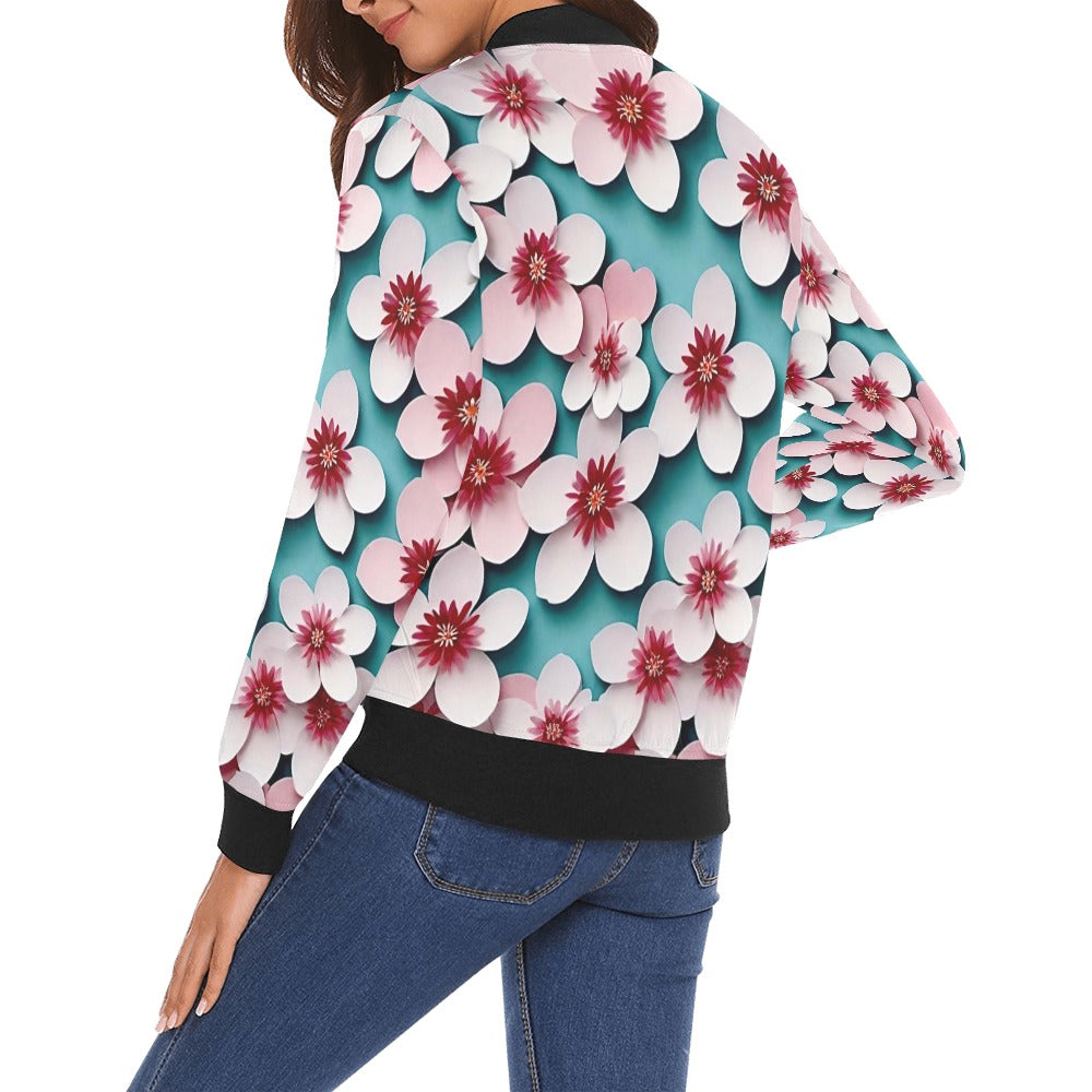 All Over Print Bomber Jacket for Women ( H19)