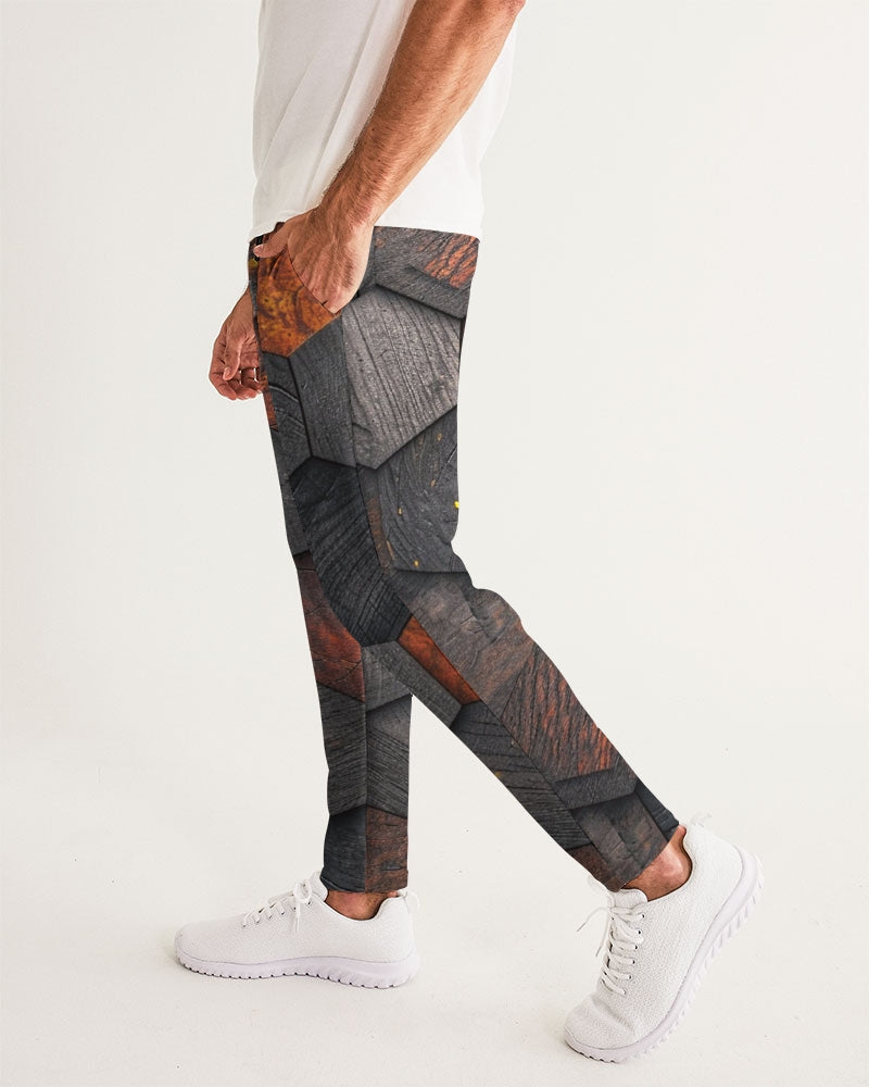 Cool stone hexagon patten 3D Men's All-Over Print Joggers