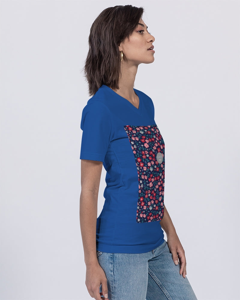 Midnight blue pretty glance.  Unisex Jersey V-Neck Tee | Bella + Canvas