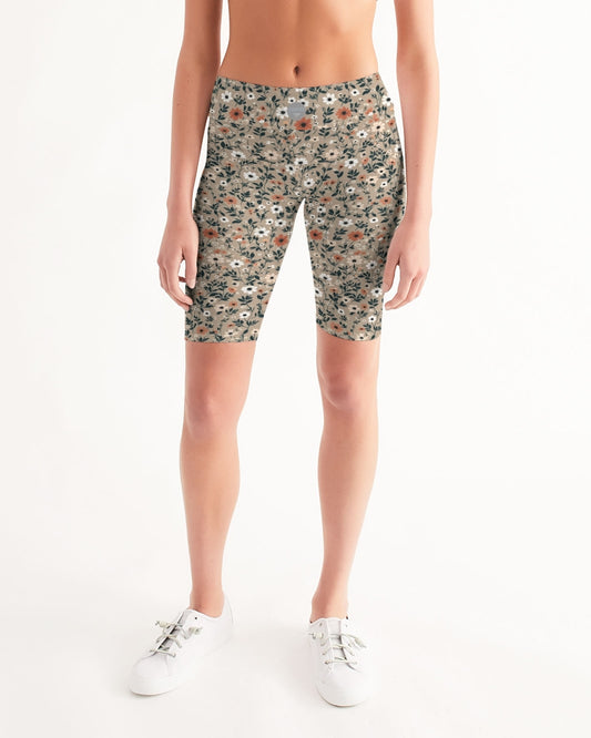 Busy and pretty Women's All-Over Print Mid-Rise Bike Shorts