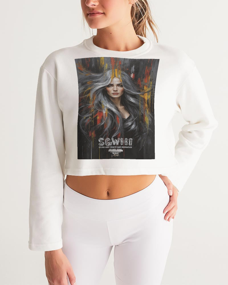 Beautiful white Sister [Part two collection] Women's All-Over Print Cropped Sweatshirt