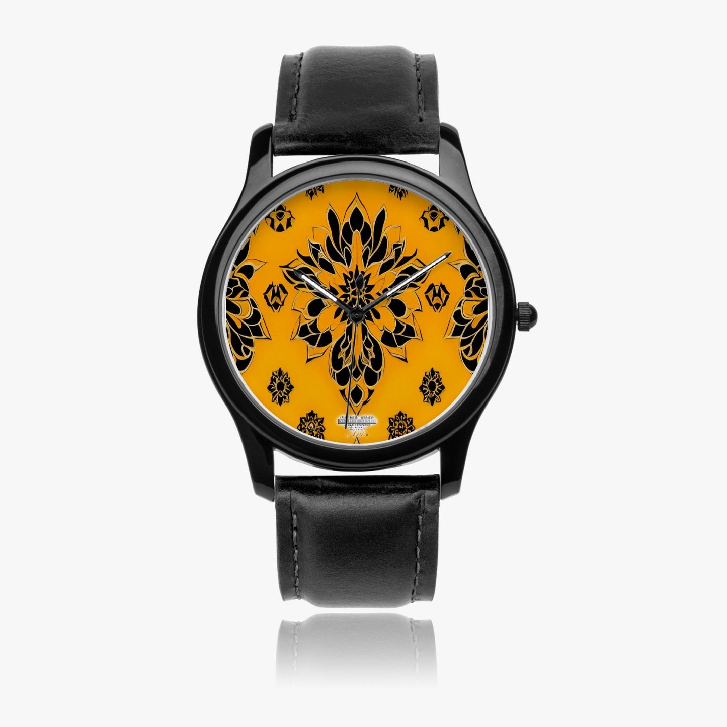 Orange and black royal pattern Black Type Classic Quartz Watch