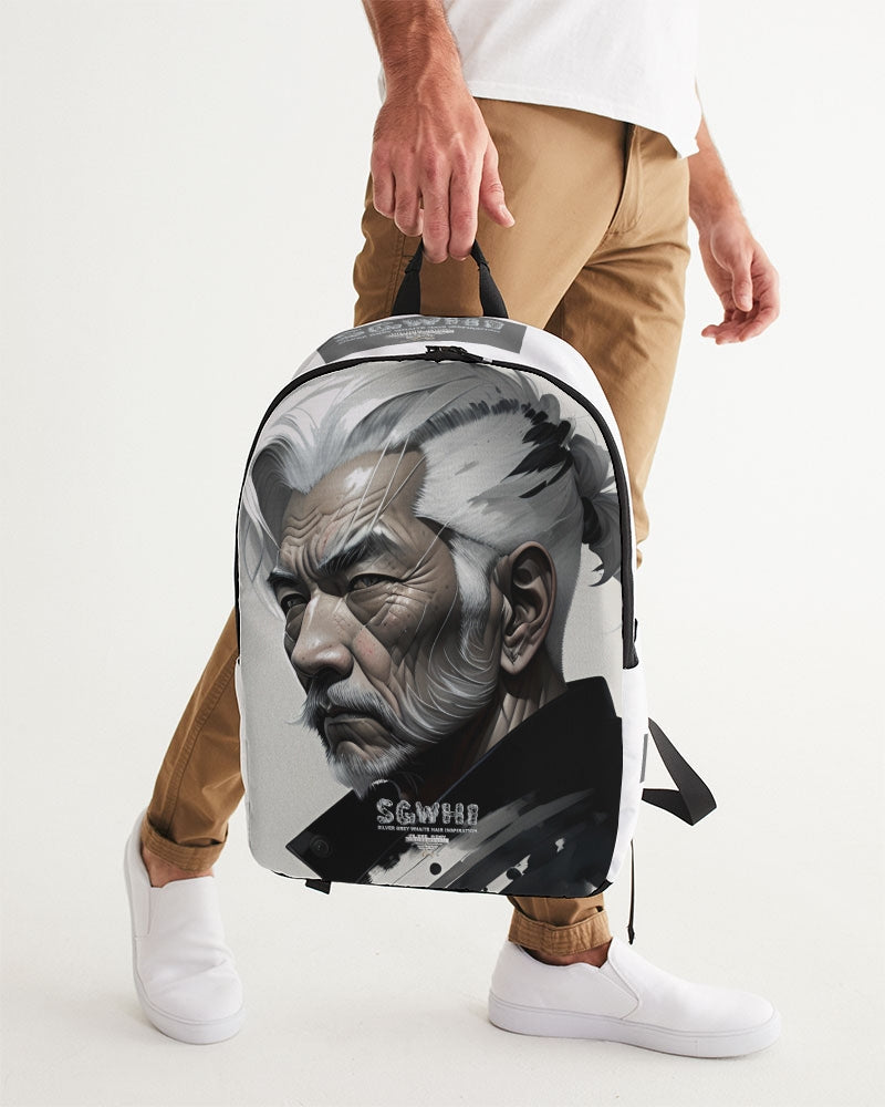 Handsome Asian brother pink painted portrait Large Backpack