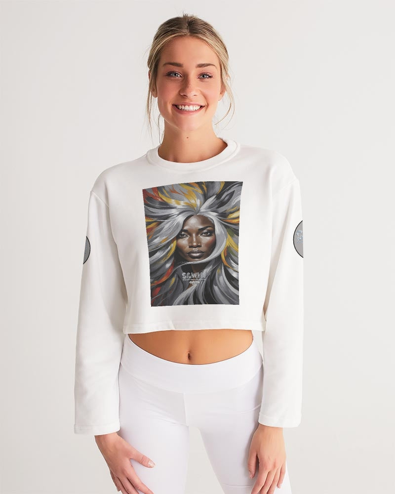 Black Sister Collection [Part 1 ] Women's All-Over Print Cropped Sweatshirt