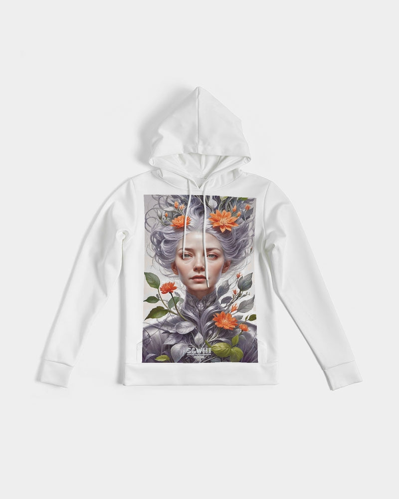 Beautiful white sister grey hair blossom Women's All-Over Print Hoodie